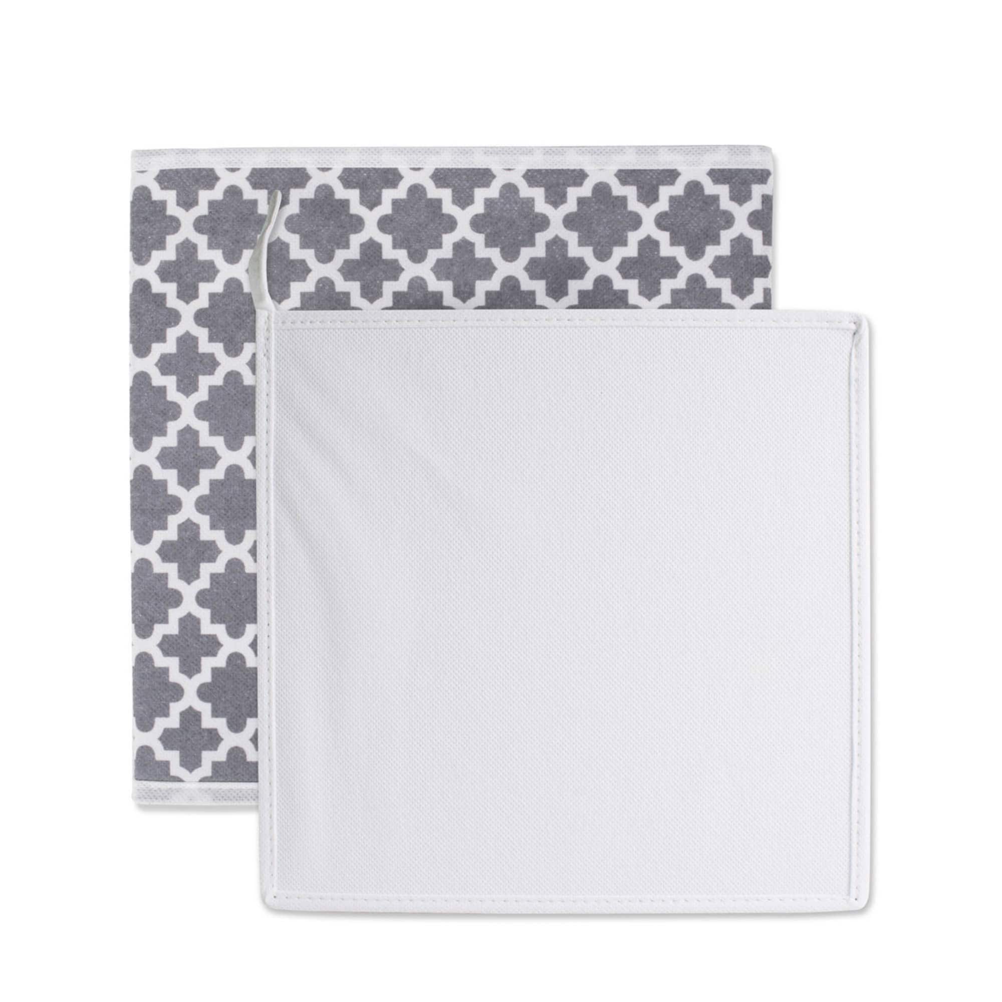 DII® 13" Gray Lattice Square Non-Woven Fabric Cubes, 2ct.